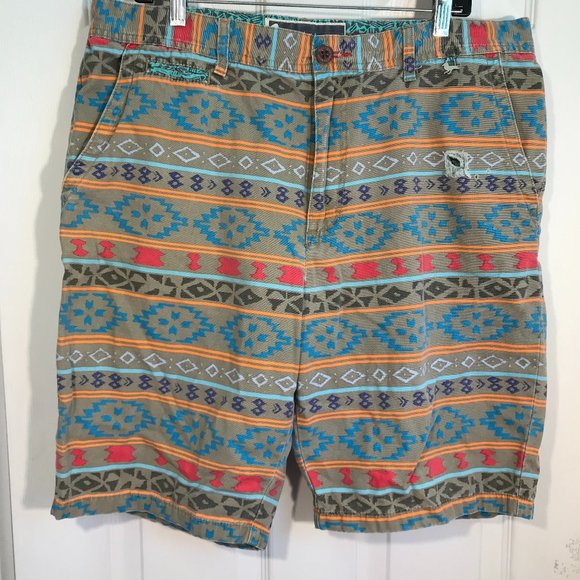 Modern Amusement Aztec / Southwestern Pattern Shorts  SZ 36 ( 38 X 10) DENIM - Picture 1 of 9